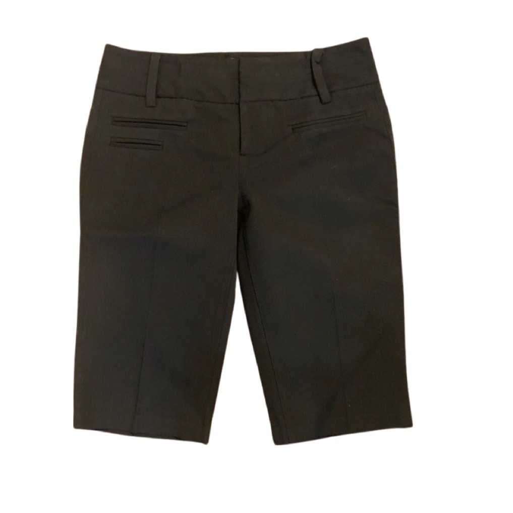 Ecru Black Cotton Stretch Bermuda Shorts 13 Inseam